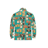 Camera Pattern Print Design 03 Men's Long Sleeve Polo Shirt