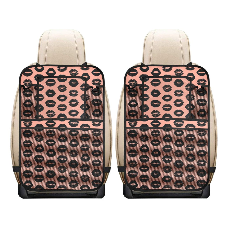 Lips Pattern Print Design 02 Car Seat Back Organizer