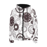 Classic vintage clock pattern Men's Padded Hooded Jacket