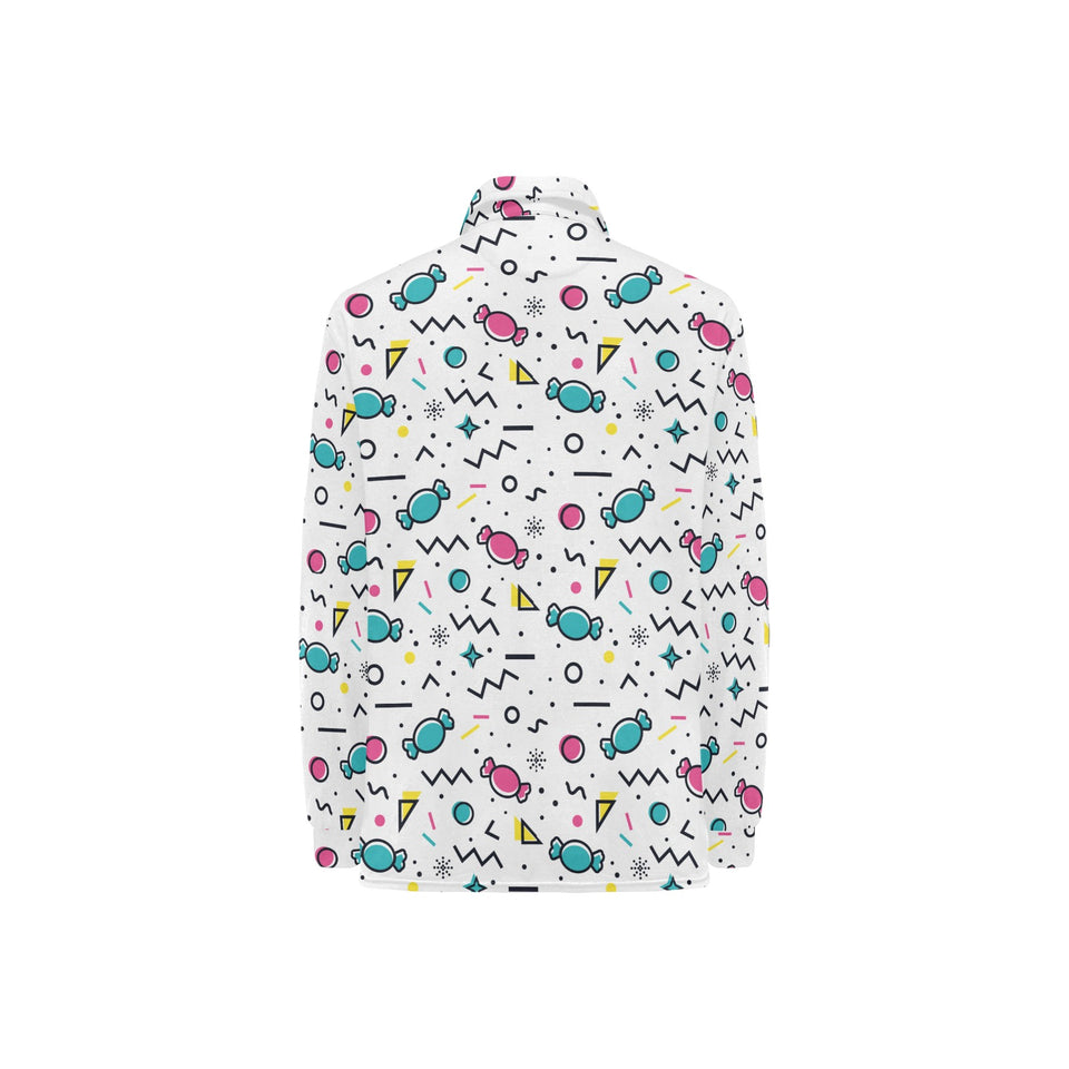 Candy design pattern Women's Long Sleeve Polo Shirt