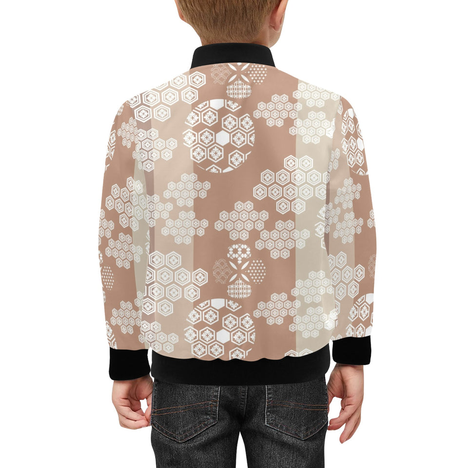 Beautiful hexagon japanese pattern Kids' Boys' Girls' Bomber Jacket