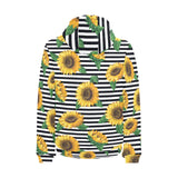 sunflowers ribbon background Men's Padded Hooded Jacket