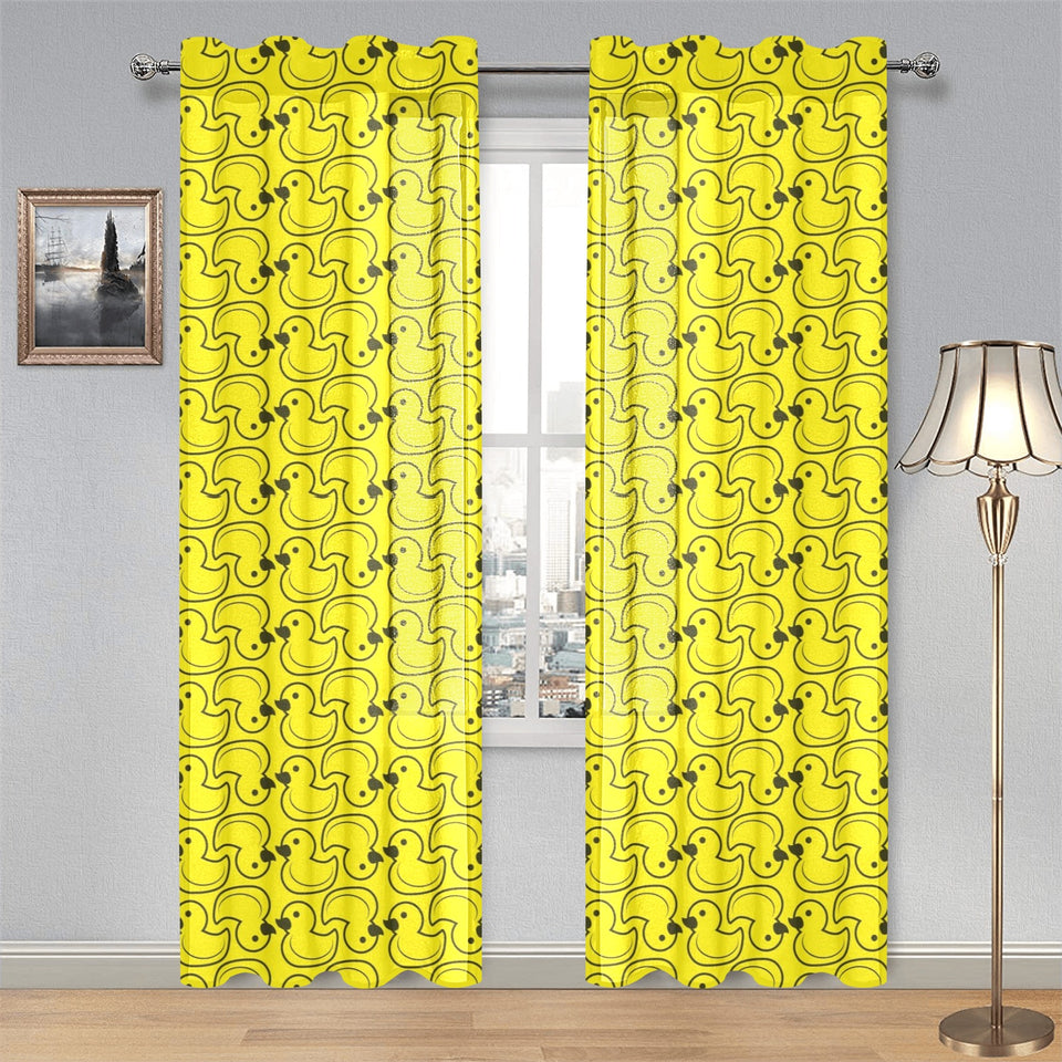 Duck Pattern Print Design 02 Gauze Curtain