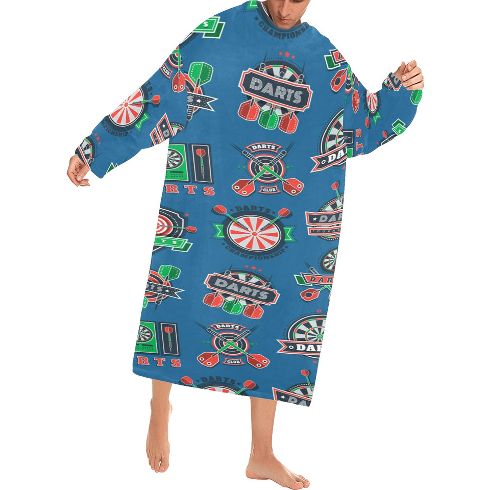 Darts Pattern Print Design 02 Blanket Robe with Sleeves