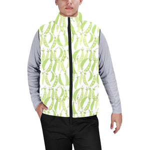 Green Peas Pattern Print Design 03 Men's Padded Vest