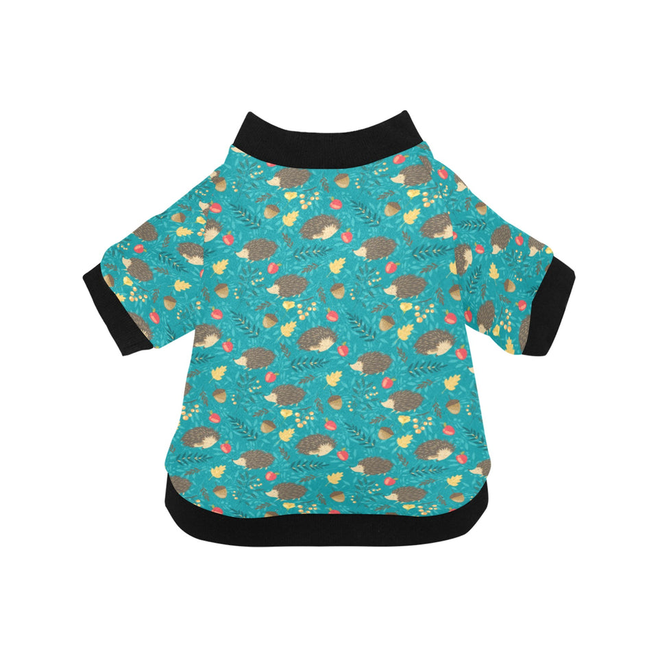 Hedgehog Pattern Print Design 01 All Over Print Pet Dog Round Neck Fuzzy Shirt
