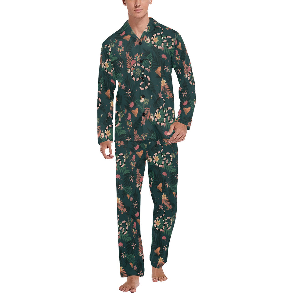 Snake forest pattern Men's Long Pajama Set