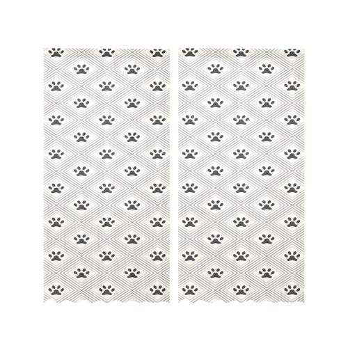 Dog Paws Pattern Print Design 03 Gauze Curtain