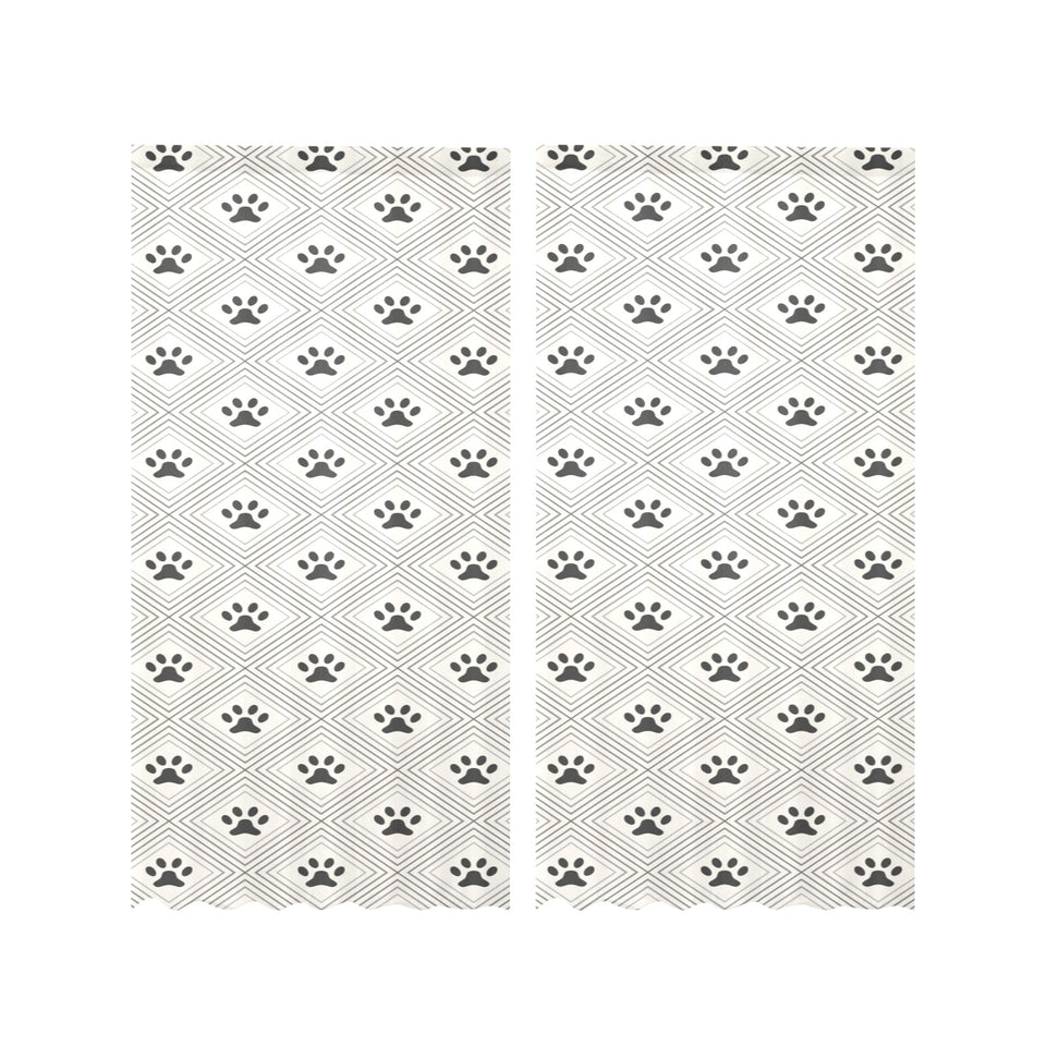 Dog Paws Pattern Print Design 03 Gauze Curtain