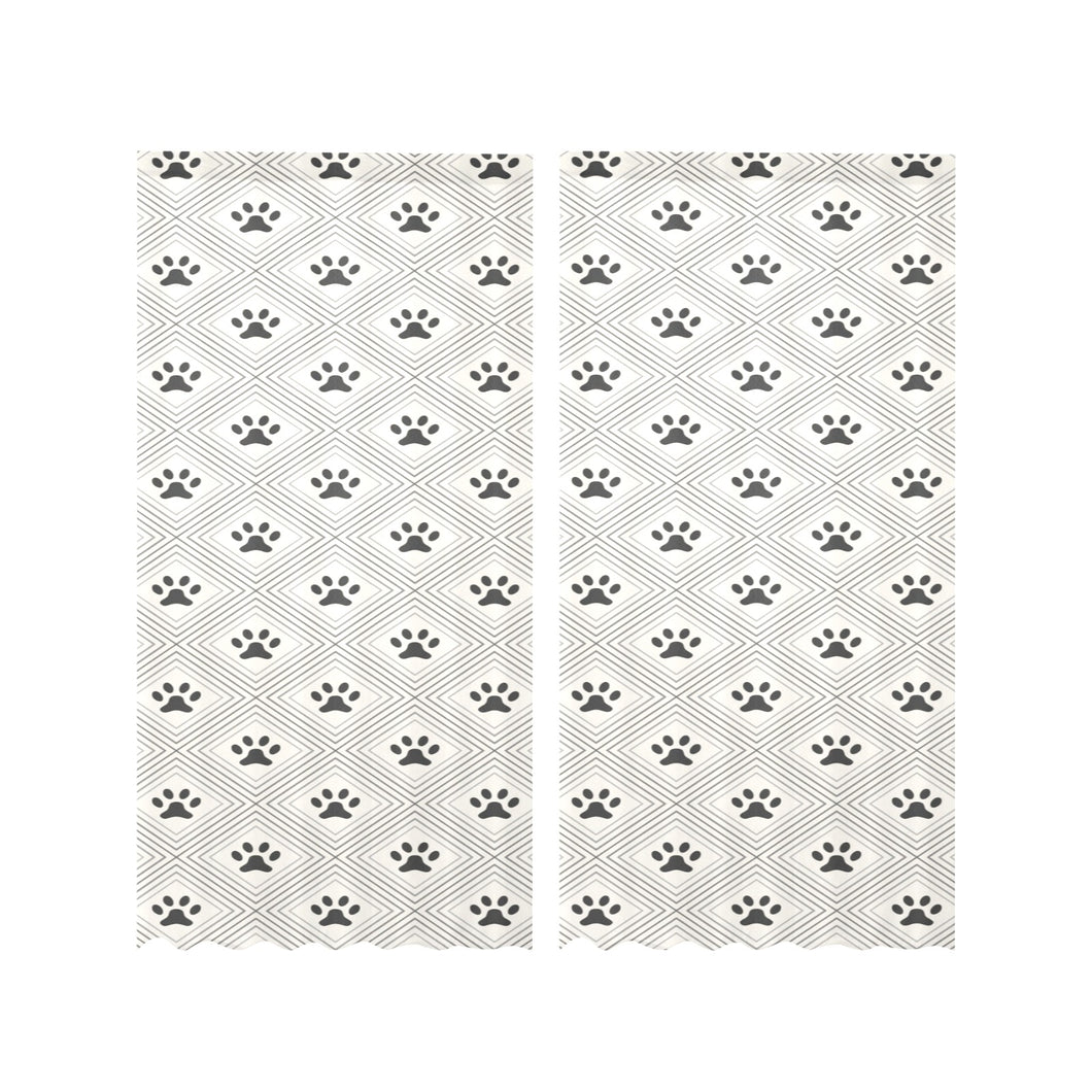 Dog Paws Pattern Print Design 03 Gauze Curtain
