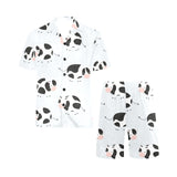 Cute cows pattern Men's V-Neck Short Pajama Set