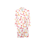 Giraffe Pattern Print Design 03 Men's Long Sleeve Belted Night Robe