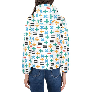Math Pattern Print Design 05 Women's Padded Hooded Jacket