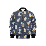 Cute sloth astronaut star planet rocket pattern Kids' Boys' Girls' Bomber Jacket