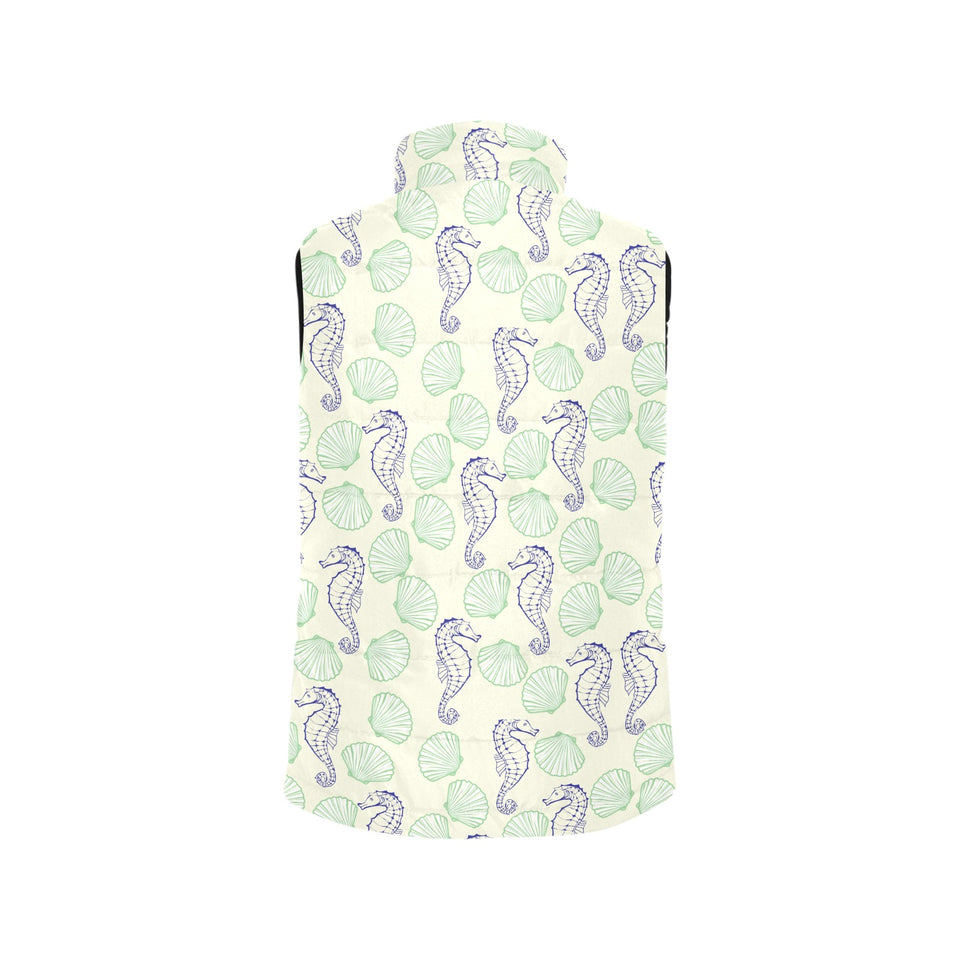 Seahorse shell pattern Women's Padded Vest