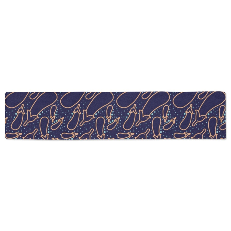 Eggplant Pattern Print Design 04 Table Runner