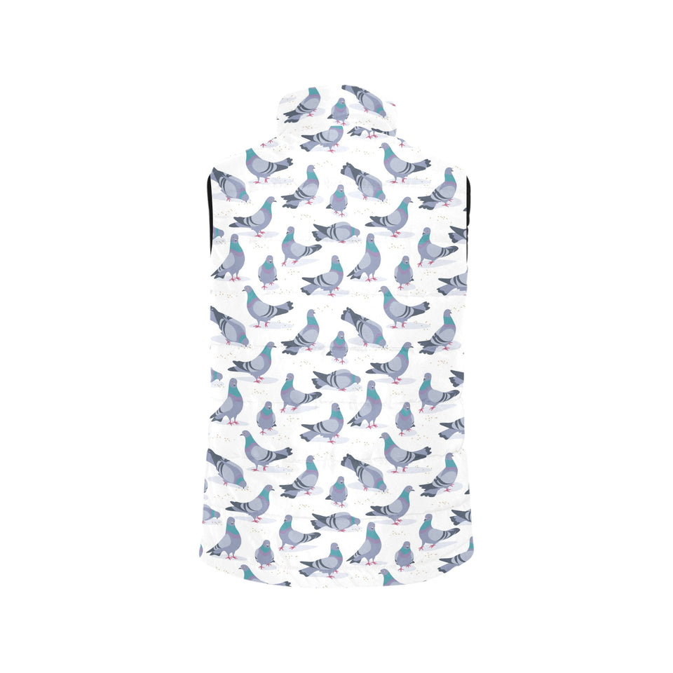 Pigeon Pattern Print Design 03 Women's Padded Vest