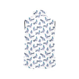 Pigeon Pattern Print Design 03 Women's Padded Vest
