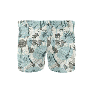 Dragonfly Butterfly Plants insect flower vintage s Men's Swimming Trunks