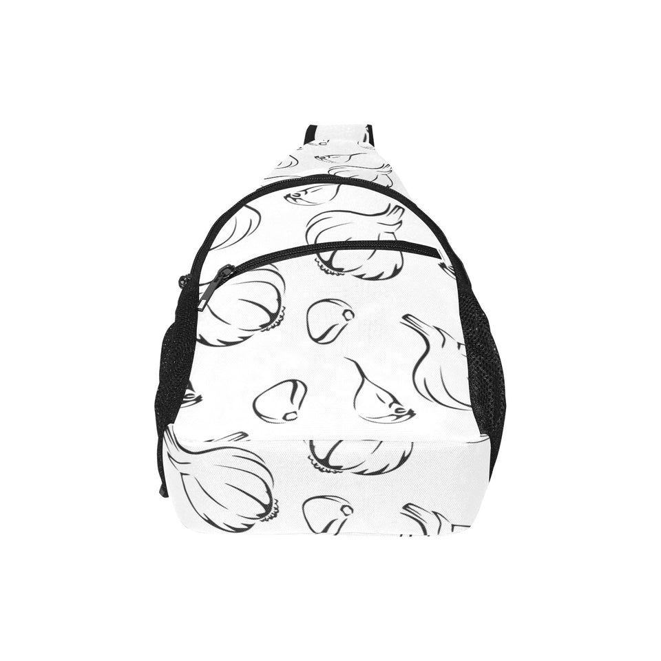 Garlic pattern black white All Over Print Chest Bag