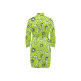 Slices of Lime design pattern Men's Long Sleeve Belted Night Robe