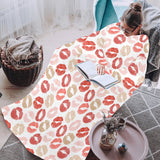 Lips Pattern Print Design 04 Blanket Robe with Sleeves