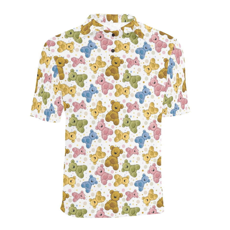 Teddy Bear Pattern Print Design 01 Men's All Over Print Polo Shirt