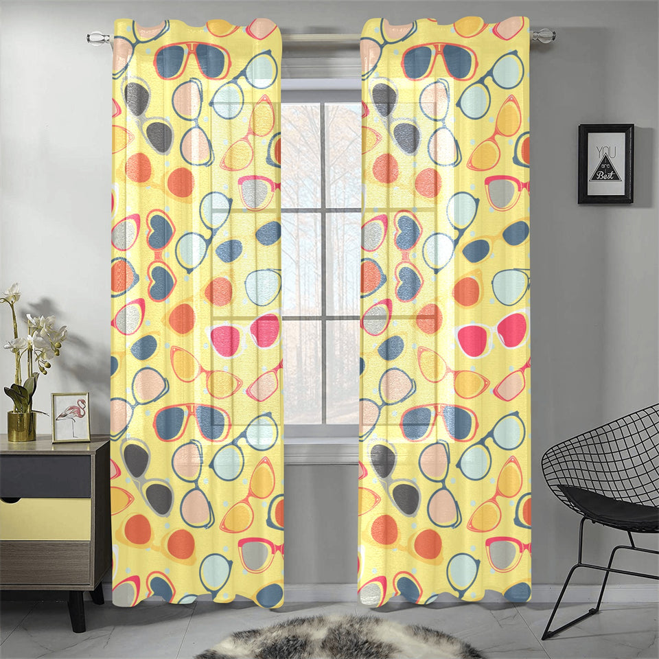 Sun Glasses Pattern Print Design 05 Gauze Curtain