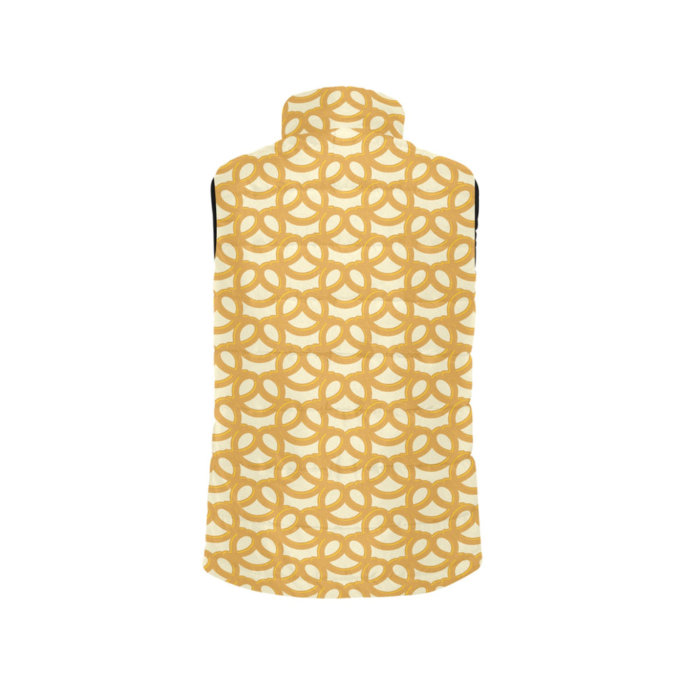 Pretzels Pattern Print Design 01 Women's Padded Vest
