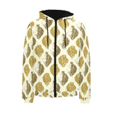 Lion Pattern Print Design 02 Men's Padded Hooded Jacket