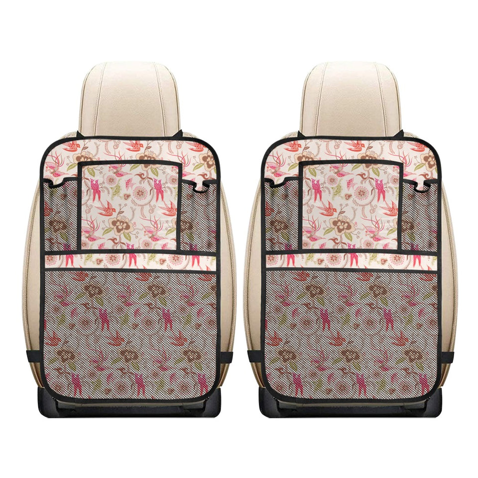 Swallow Pattern Print Design 01 Car Seat Back Organizer