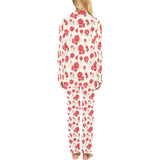Rose Pattern Print Design 01 Women's Long Pajama Set
