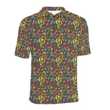 Music Notes Pattern Print Design 05 Men's All Over Print Polo Shirt