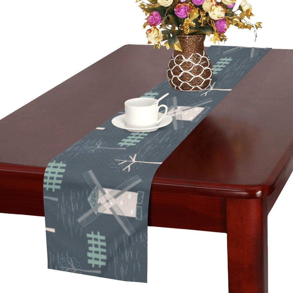 windmill tree pattern Table Runner