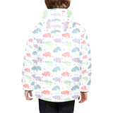 Hippopotamus Pattern Print Design 03 Kids' Boys' Girls' Padded Hooded Jacket