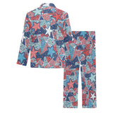 Hand drawn colorful starfish Men's Long Pajama Set