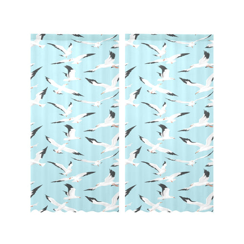 Seagull Pattern Print Design 01 Gauze Curtain