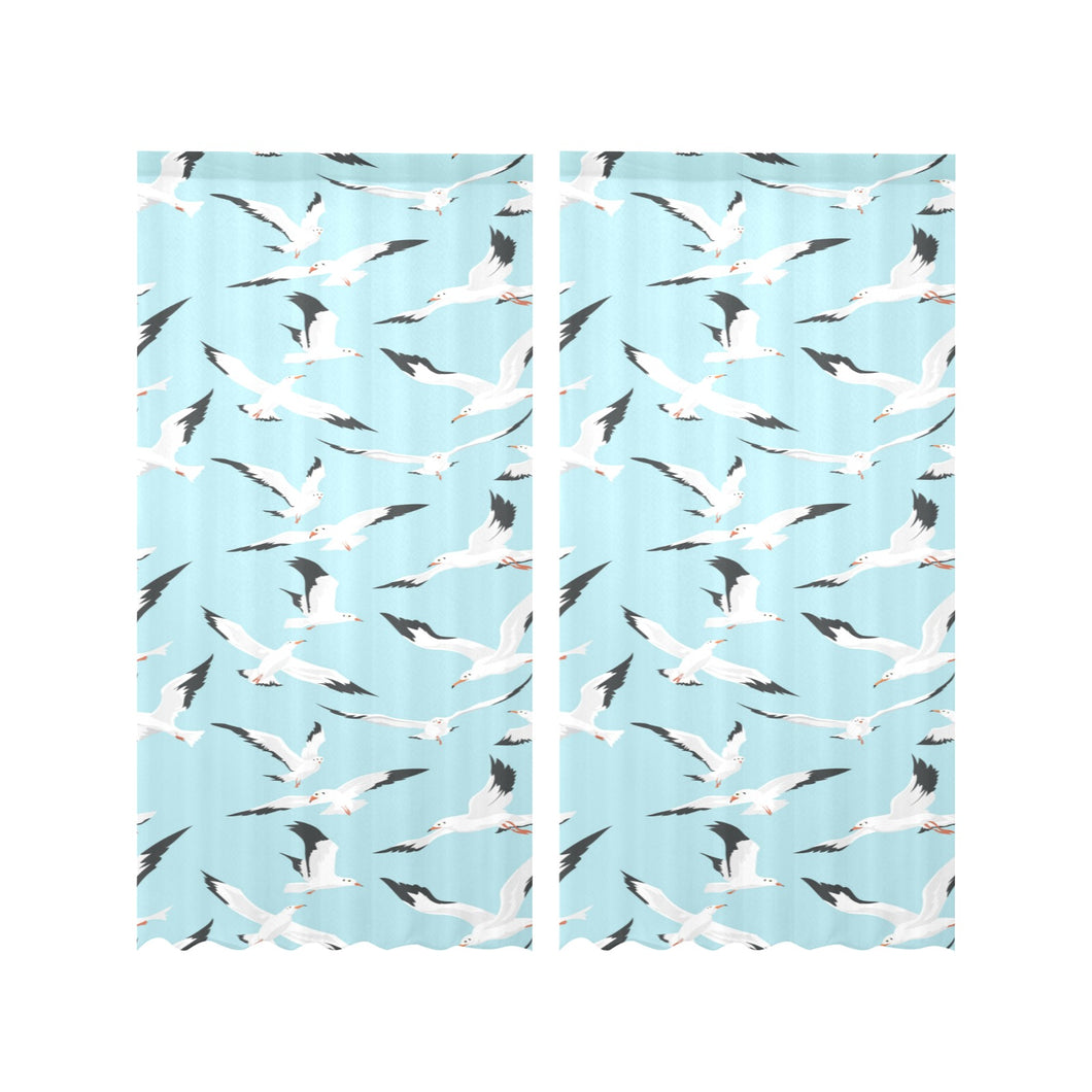 Seagull Pattern Print Design 01 Gauze Curtain