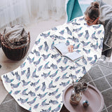 Pigeon Pattern Print Design 03 Blanket Robe with Sleeves