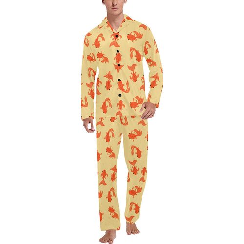 Goldfish Pattern Print Design 02 Men's Long Pajama Set