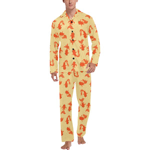 Goldfish Pattern Print Design 02 Men's Long Pajama Set