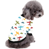 Airplane star cloud colorful All Over Print Pet Dog Round Neck Fuzzy Shirt