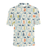 apples leaves pattern Men's All Over Print Polo Shirt