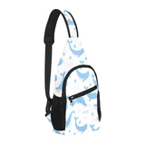 Blue whale pattern All Over Print Chest Bag