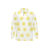 hand drawn sun pattern Men's Long Sleeve Polo Shirt