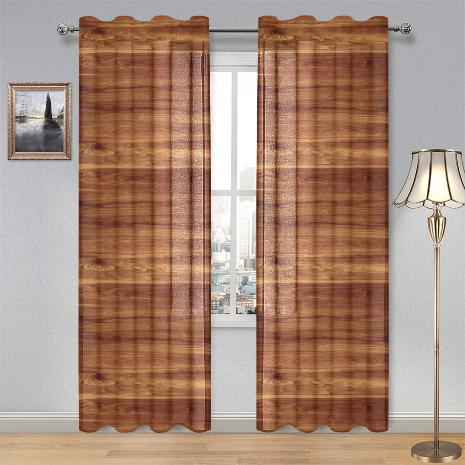 Wood Printed Pattern Print Design 04 Gauze Curtain