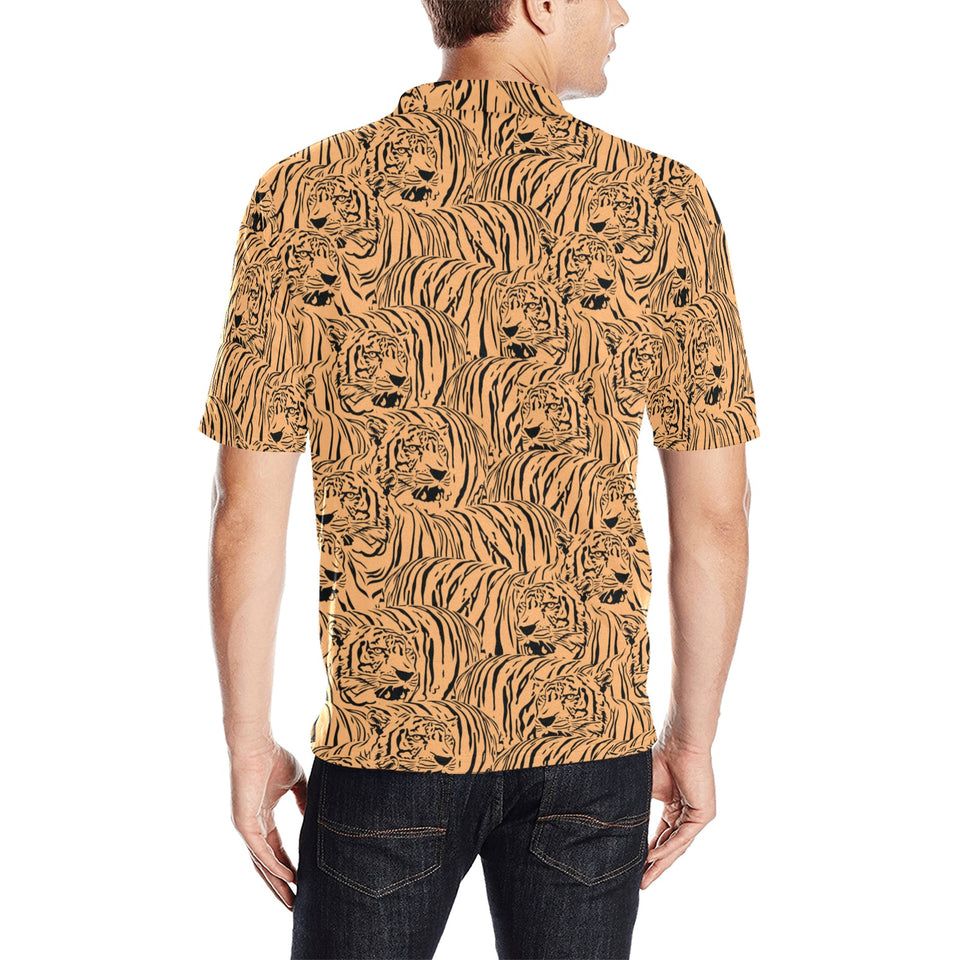 Bengal tigers pattern Men's All Over Print Polo Shirt
