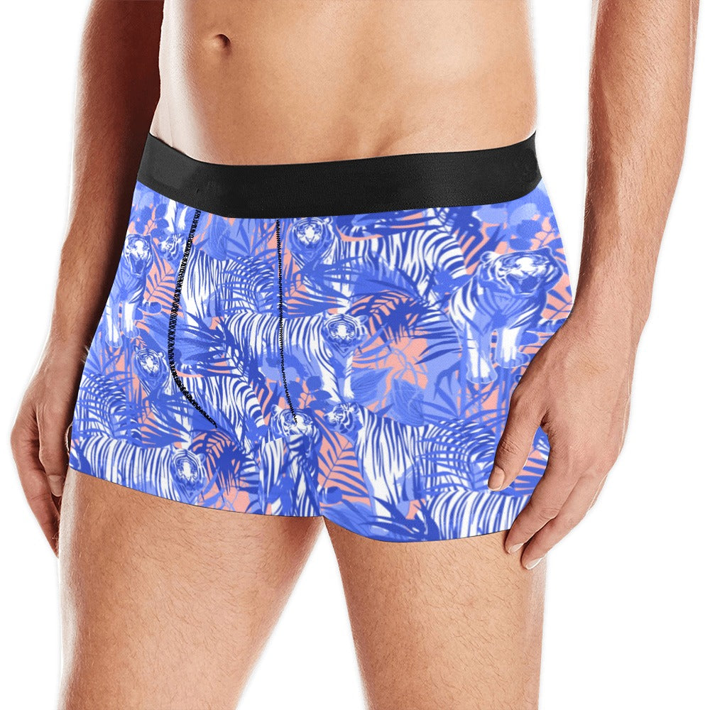 white bengal tigers pattern Men's All Over Print Boxer Briefs Men's Underwear