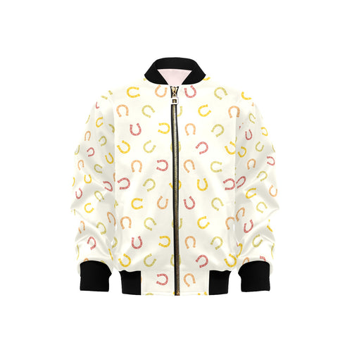 Horseshoes Pattern Print Design 02 Kids' Boys' Girls' Bomber Jacket