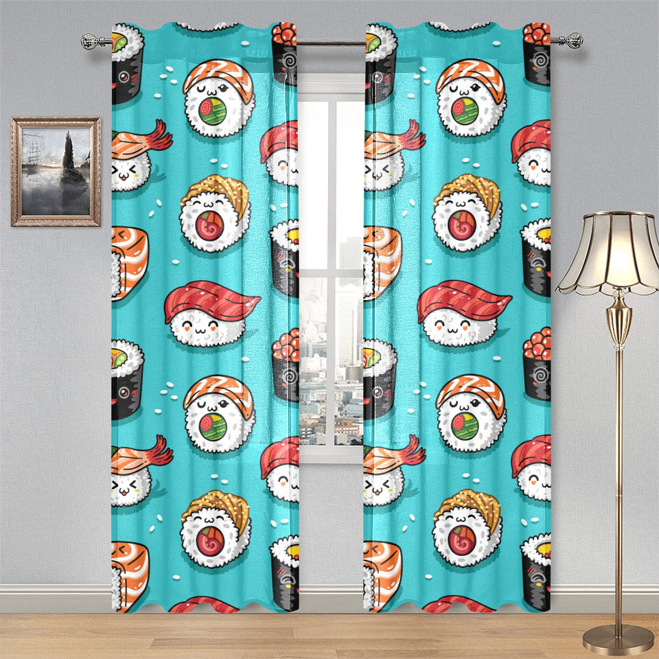 Cute sushi pattern Gauze Curtain